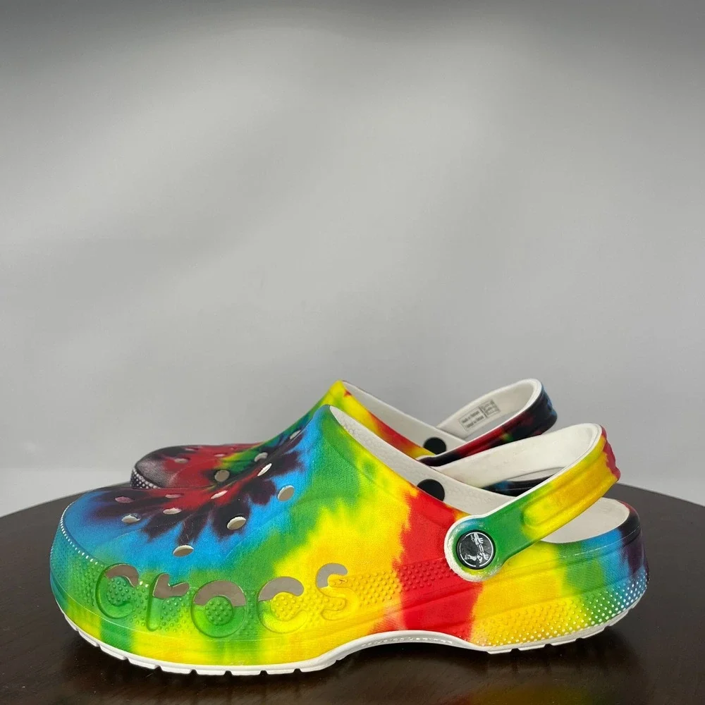 Crocs Baya‎ Clog Shoes Men's 9 Multicolor Tie Dye Slip On Sandal 206883 / W11